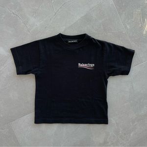 BALENCIAGA KIDS Black Political Campaign T-Shirt - 2T